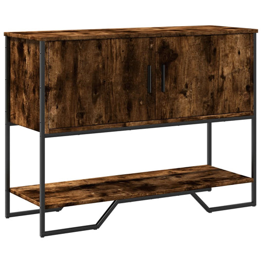 füstös tölgy színű szerelt fa tálalóasztal 100x35x74,5 cm