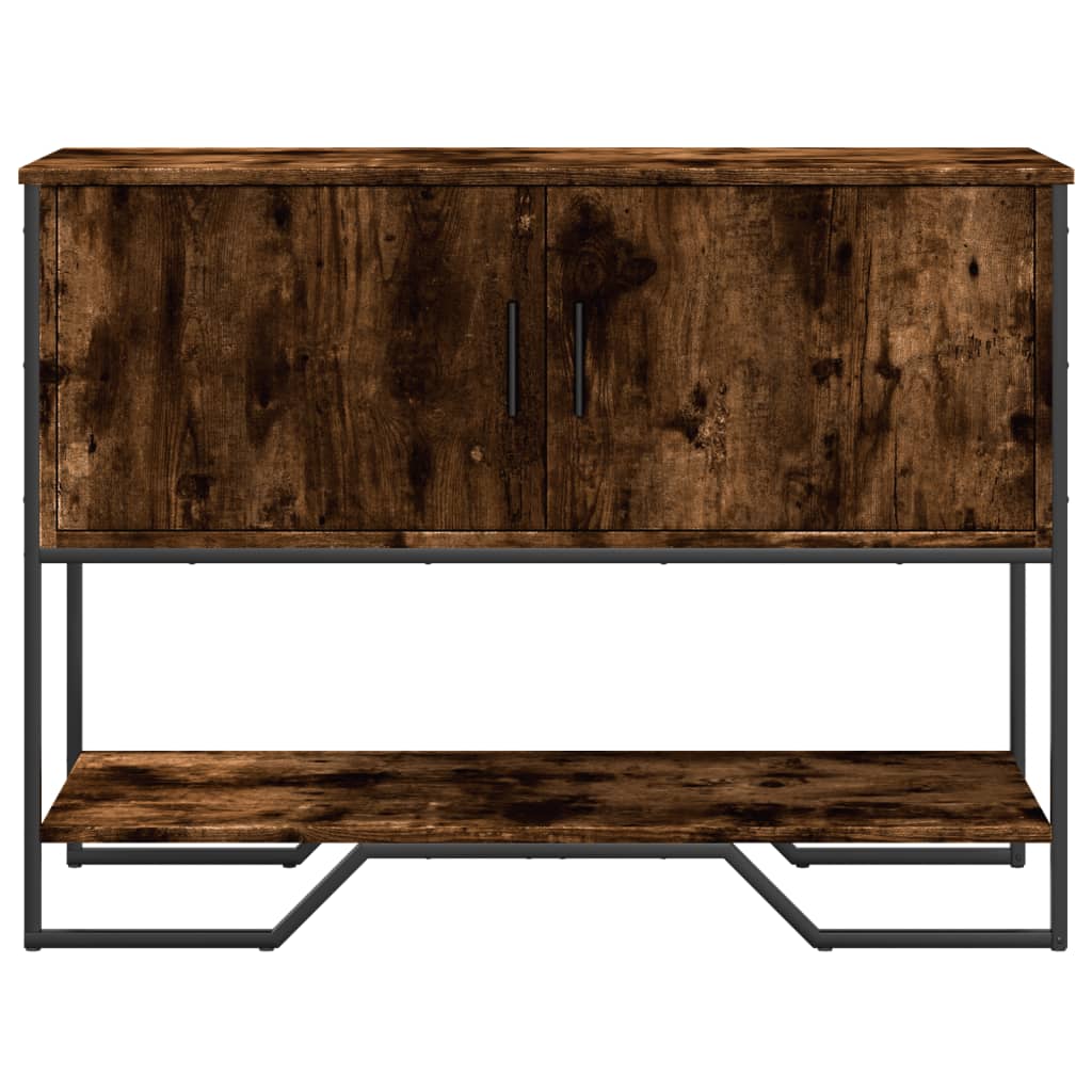 füstös tölgy színű szerelt fa tálalóasztal 100x35x74,5 cm