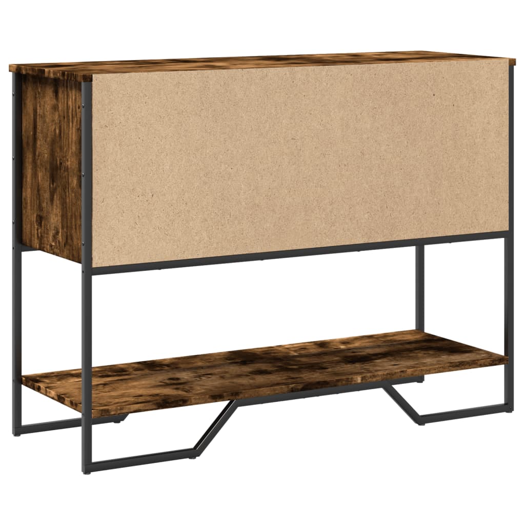 füstös tölgy színű szerelt fa tálalóasztal 100x35x74,5 cm