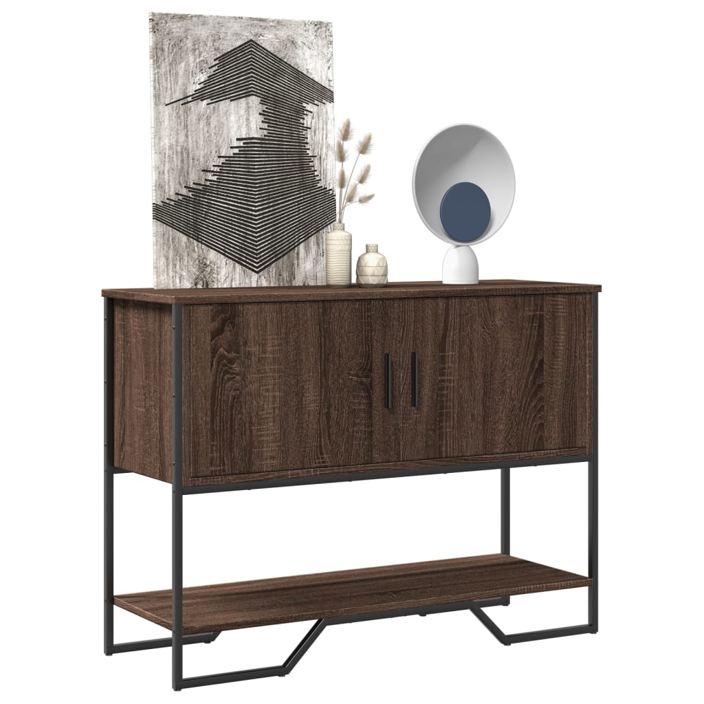 barna tölgyszínű szerelt fa dohányzóasztal 100x35x74,5 cm
