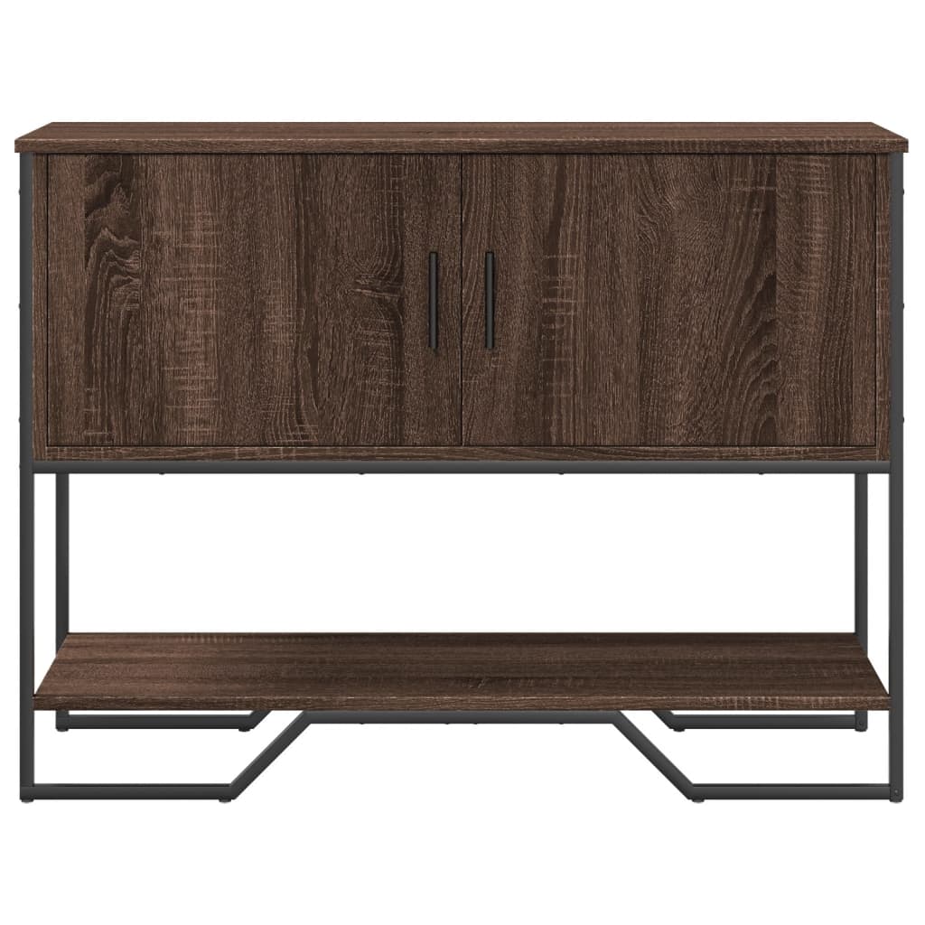 barna tölgyszínű szerelt fa dohányzóasztal 100x35x74,5 cm