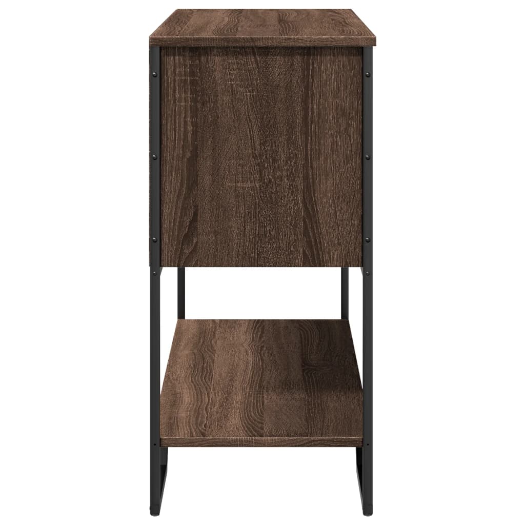 barna tölgyszínű szerelt fa dohányzóasztal 100x35x74,5 cm