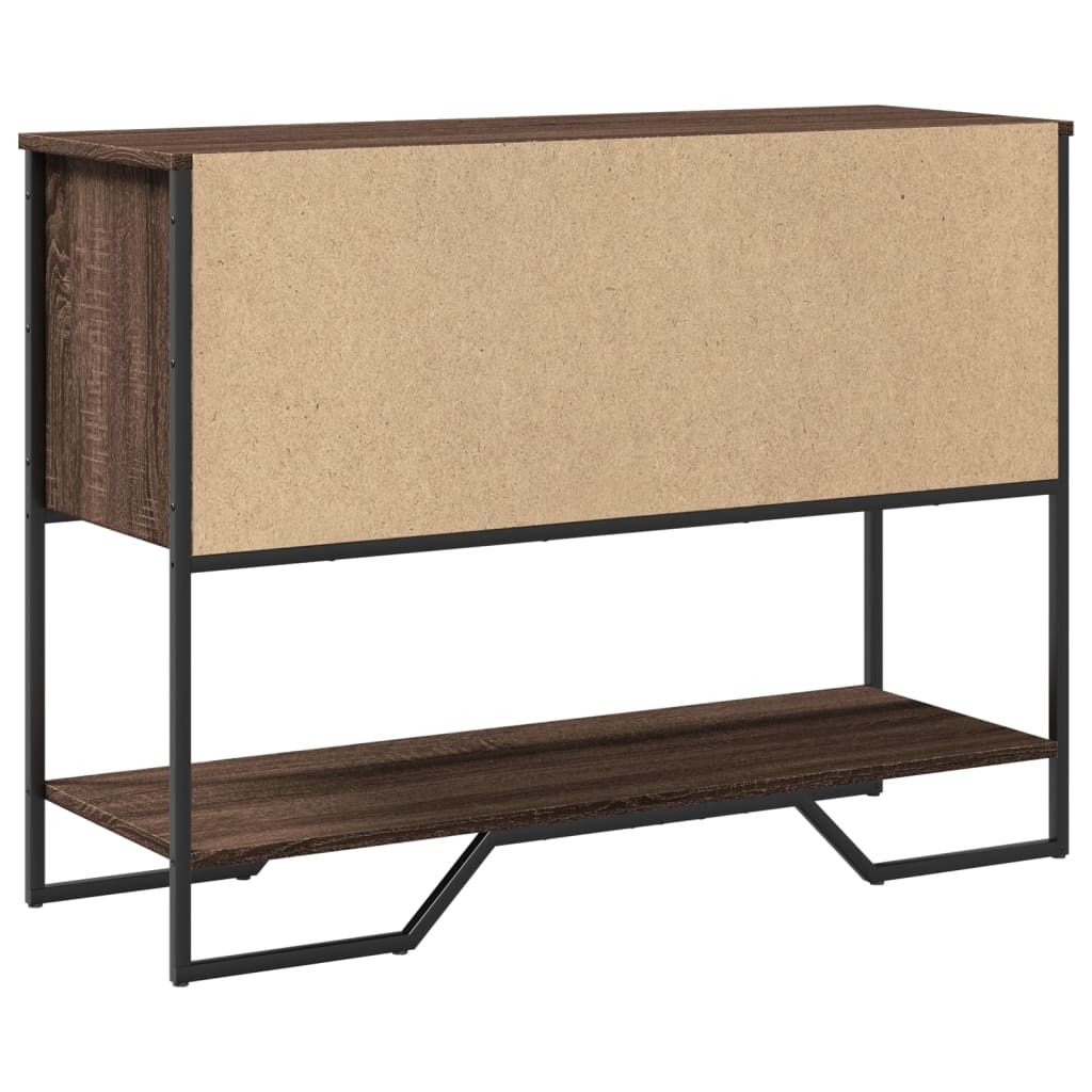 barna tölgyszínű szerelt fa dohányzóasztal 100x35x74,5 cm