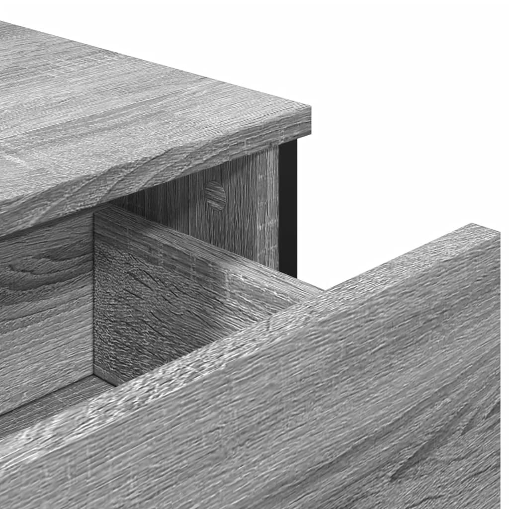 szürke sonoma színű szerelt fa tálalószekrény 97x32,5x74,5 cm