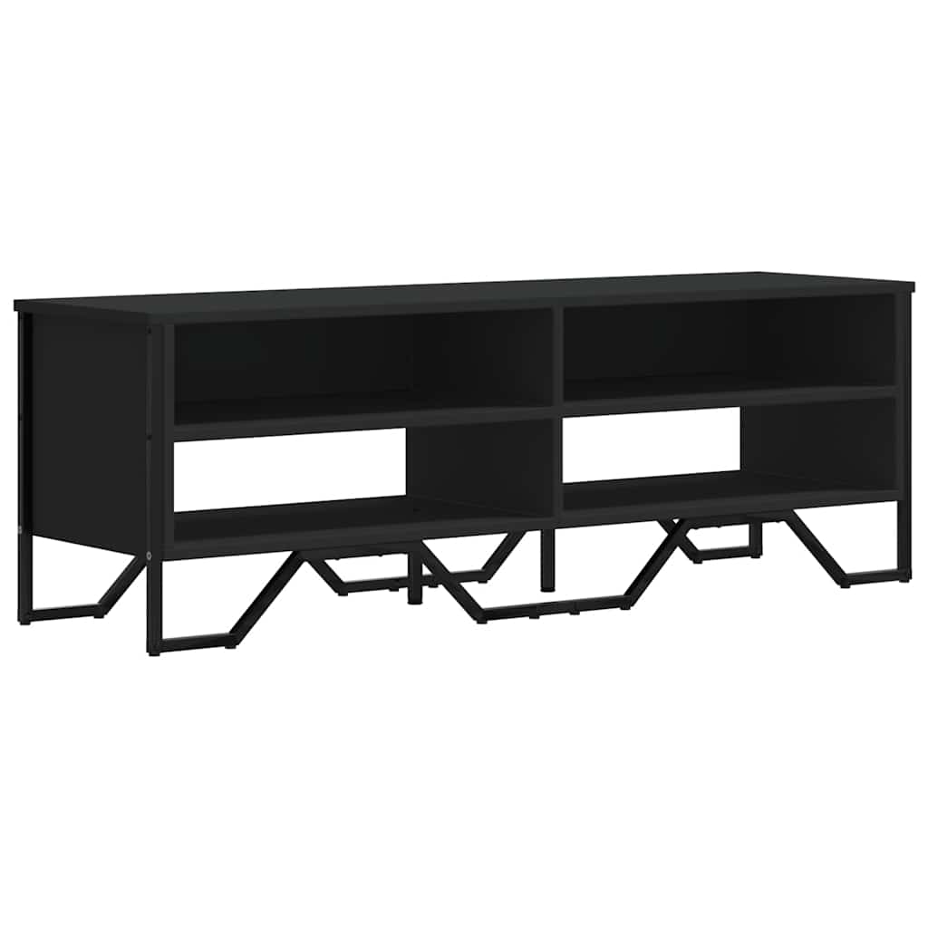 fekete szerelt fa TV-szekrény 122 x 34 x 41 cm