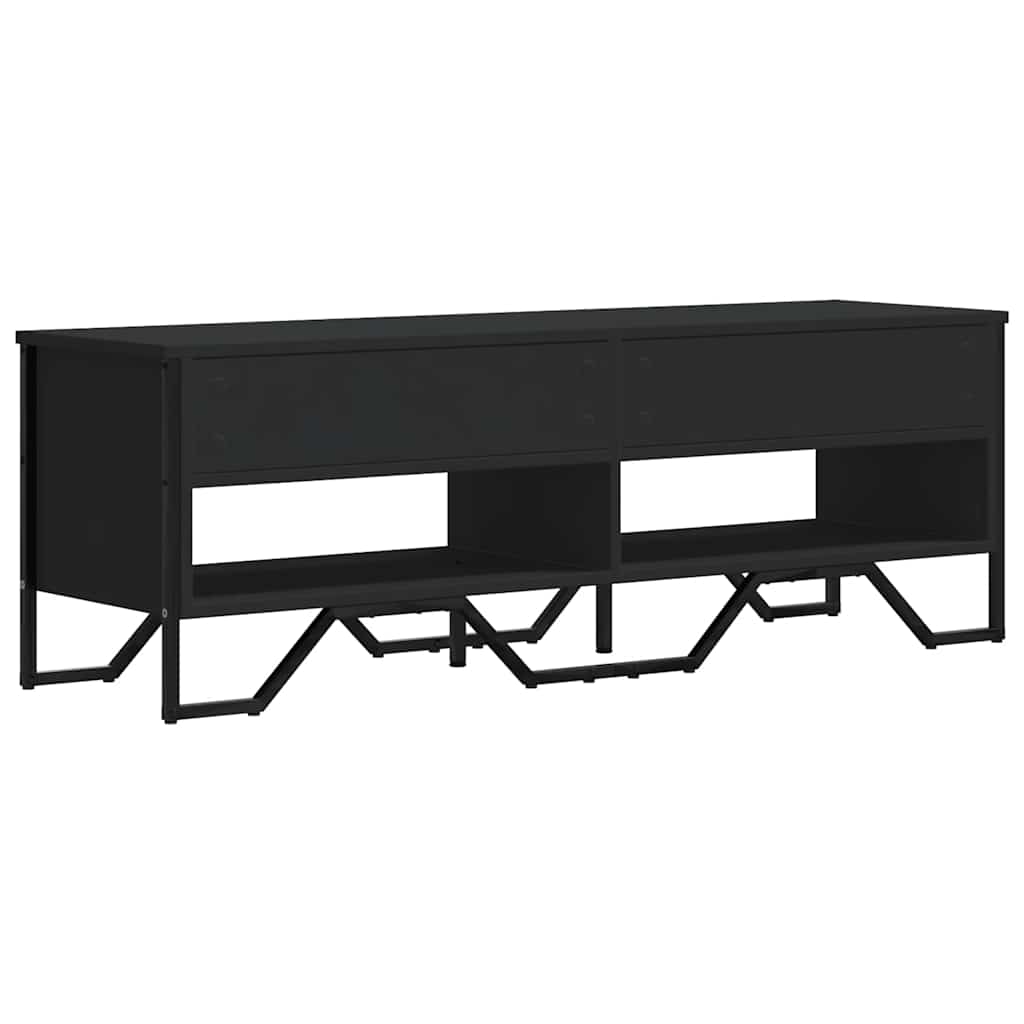 fekete szerelt fa TV-szekrény 122 x 34 x 41 cm