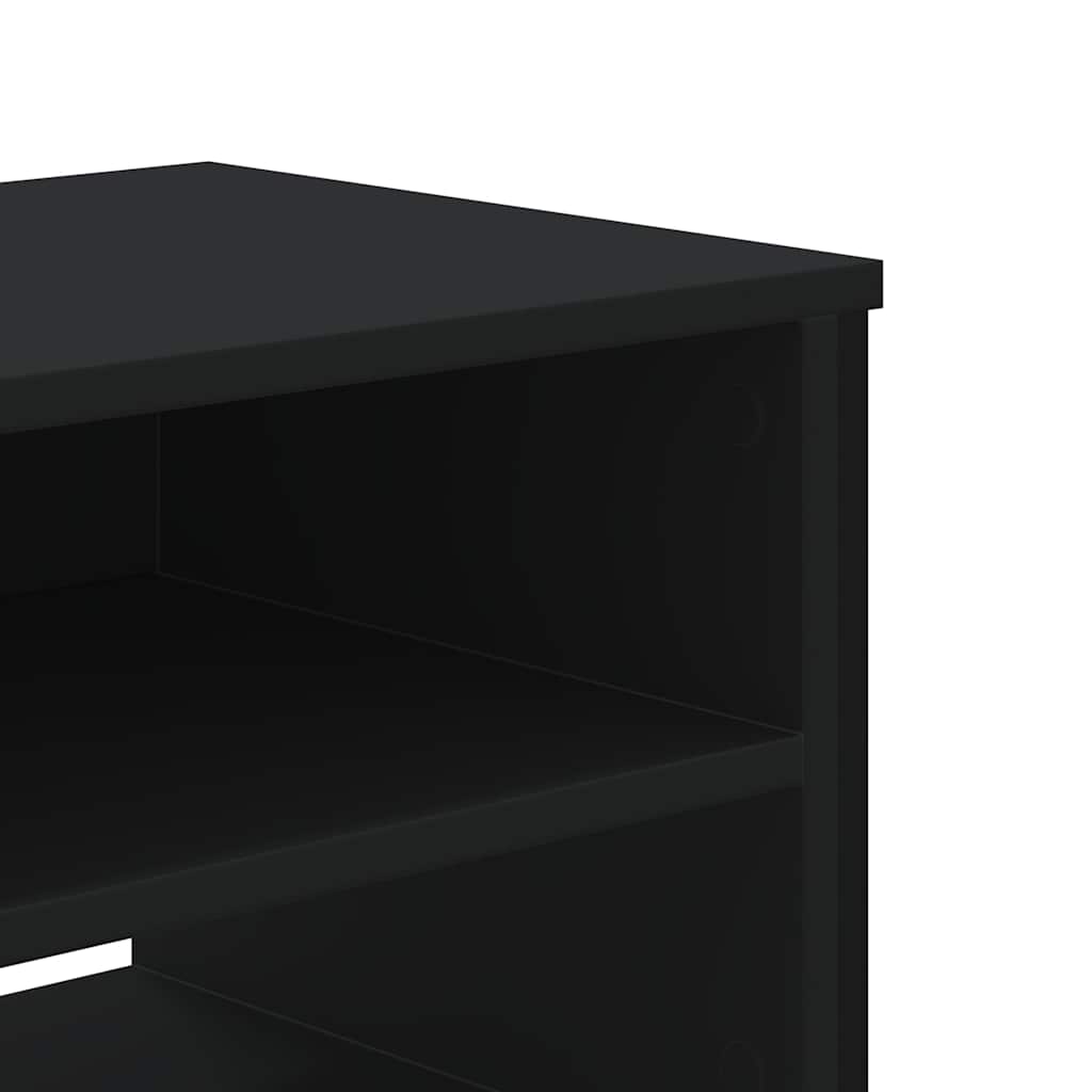 fekete szerelt fa TV-szekrény 122 x 34 x 41 cm