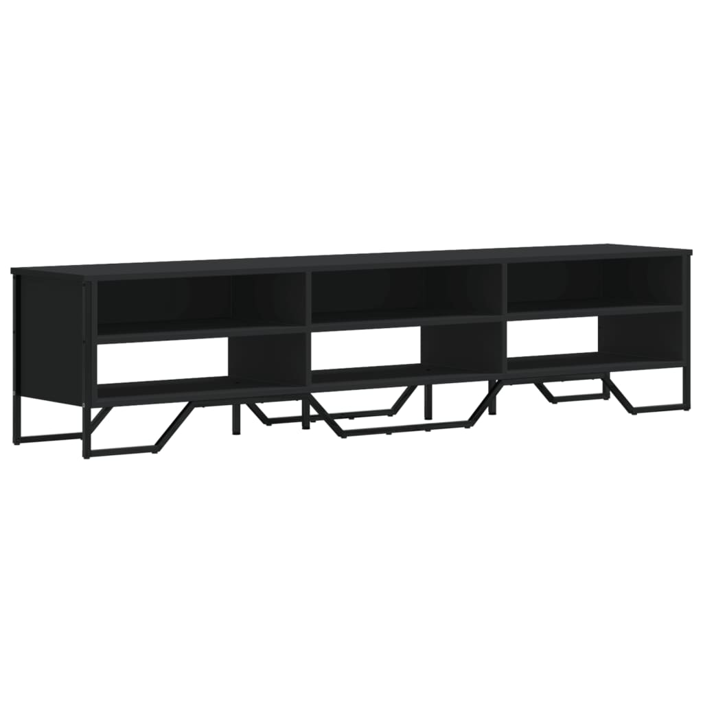 fekete szerelt fa TV-szekrény 180 x 34 x 41 cm