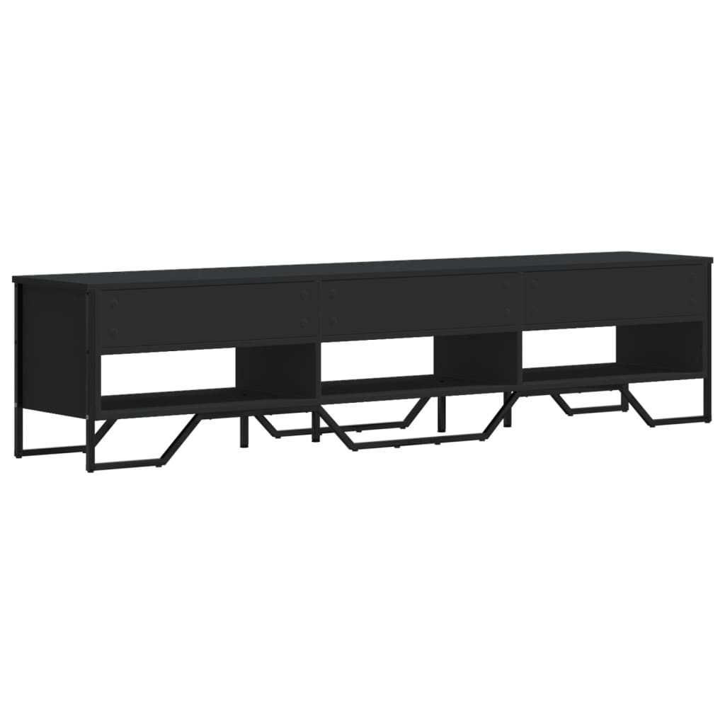 fekete szerelt fa TV-szekrény 180 x 34 x 41 cm