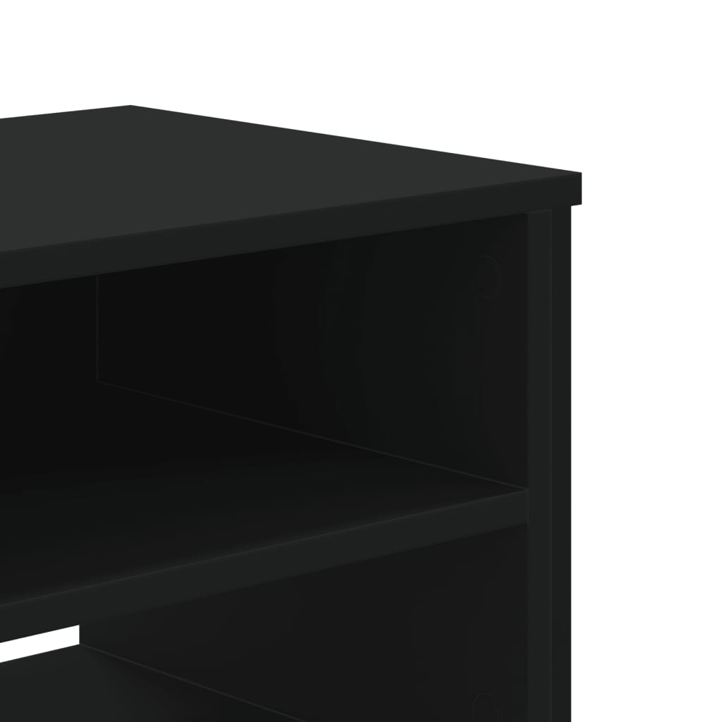 fekete szerelt fa TV-szekrény 180 x 34 x 41 cm