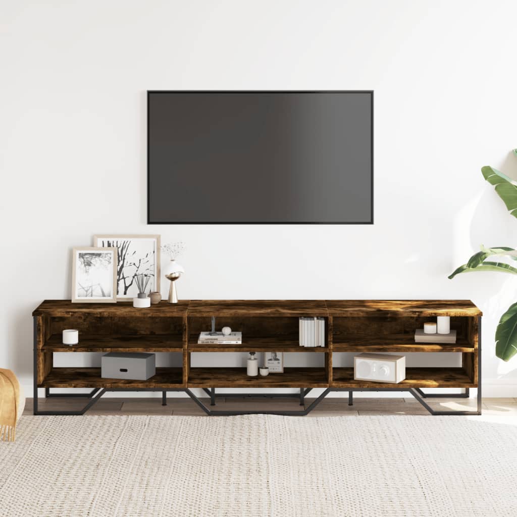füstös tölgy színű szerelt fa TV-szekrény 180 x 34 x 41 cm