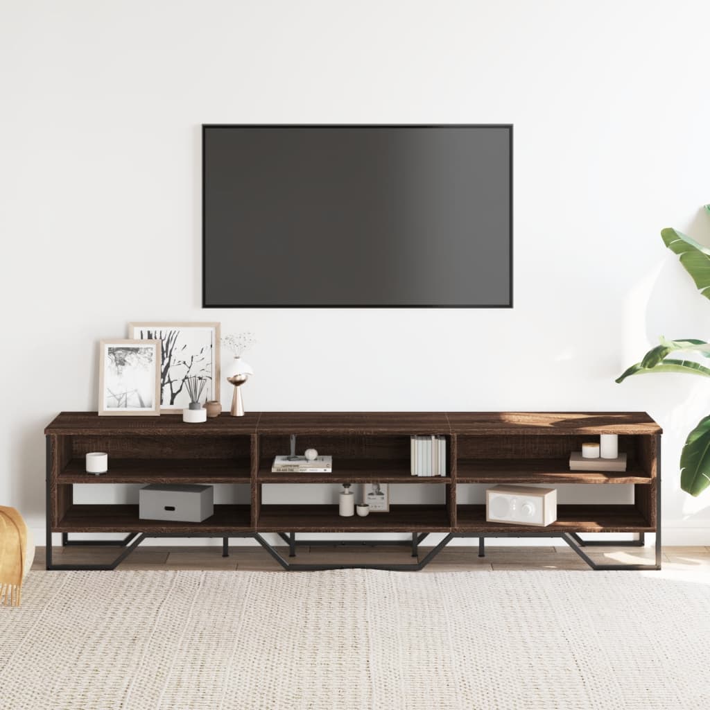 barna tölgyszínű szerelt fa TV-szekrény 180 x 34 x 41 cm