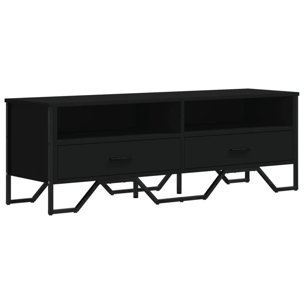 fekete szerelt fa TV-szekrény 122 x 34 x 41 cm