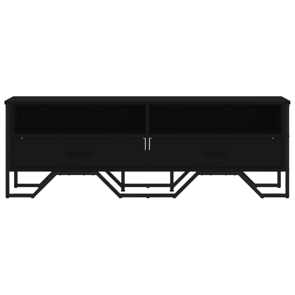 fekete szerelt fa TV-szekrény 122 x 34 x 41 cm