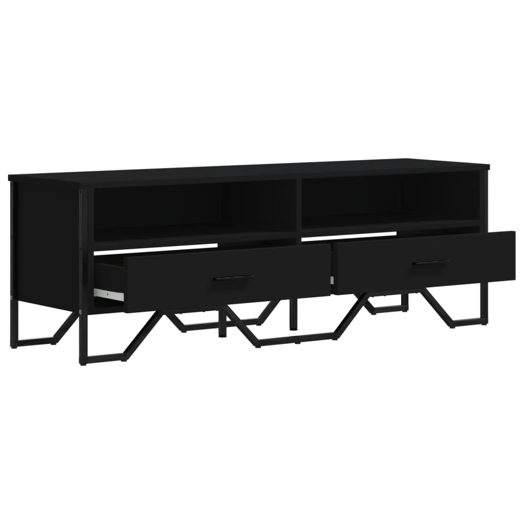 fekete szerelt fa TV-szekrény 122 x 34 x 41 cm