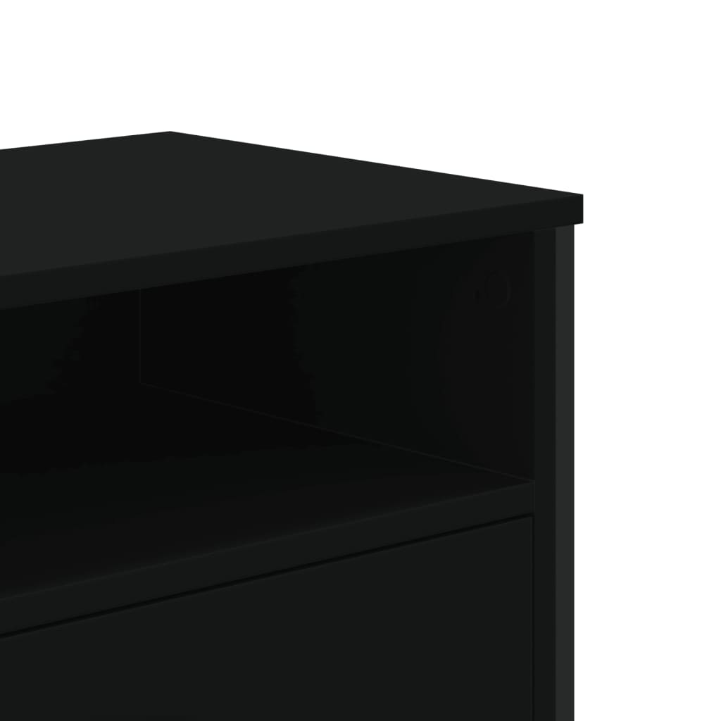 fekete szerelt fa TV-szekrény 122 x 34 x 41 cm