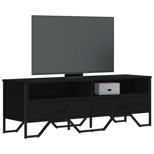 fekete szerelt fa TV-szekrény 122 x 34 x 41 cm