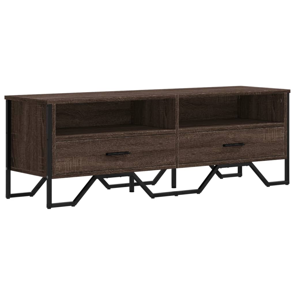 barna tölgy színű szerelt fa TV-szekrény 122 x 34 x 41 cm
