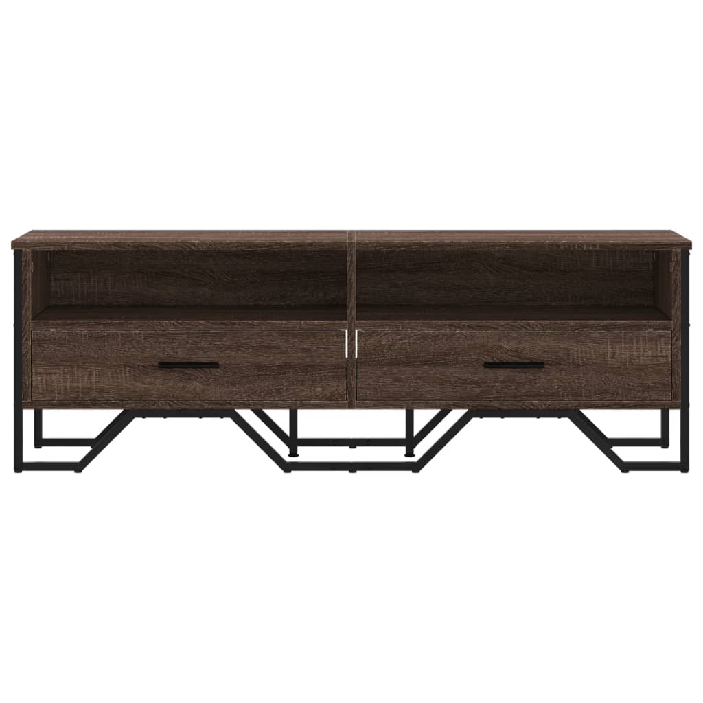barna tölgy színű szerelt fa TV-szekrény 122 x 34 x 41 cm