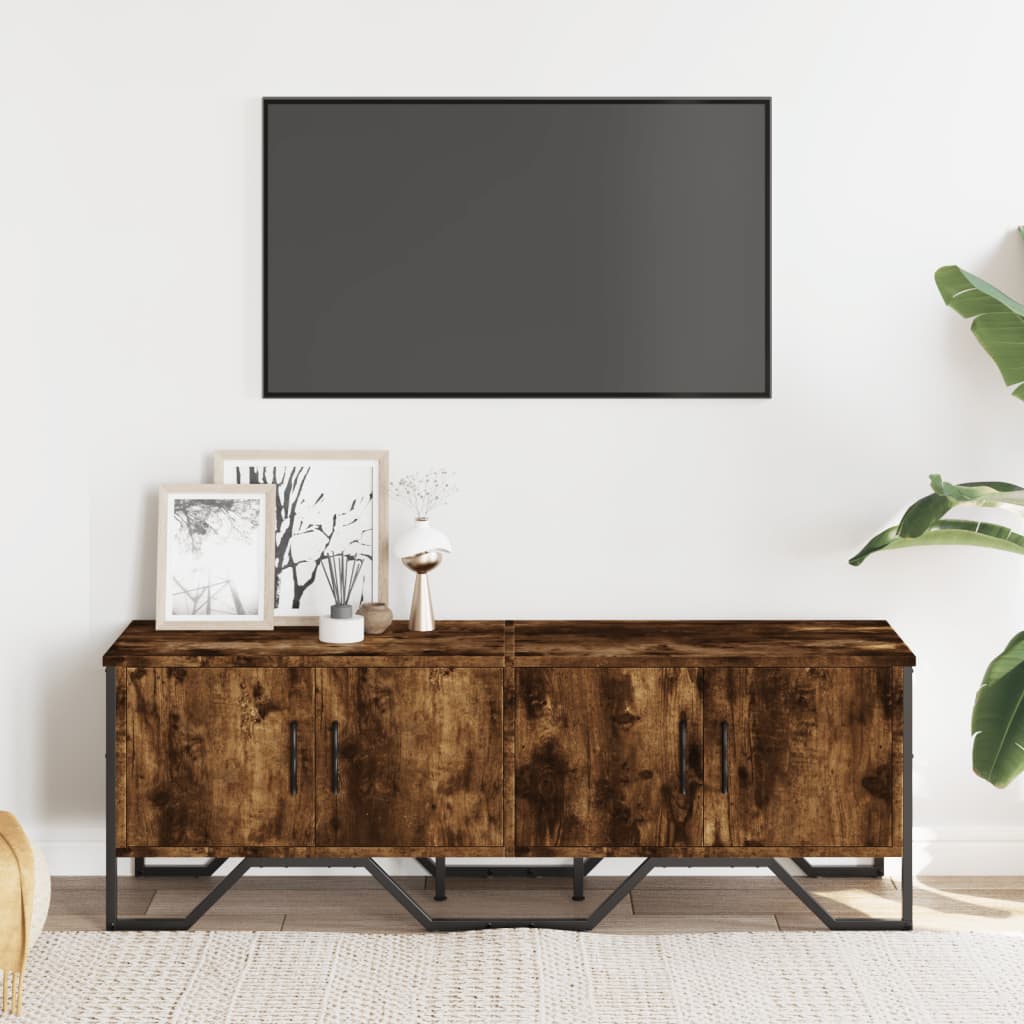 füstös tölgy színű szerelt fa TV-szekrény 122 x 34 x 41 cm