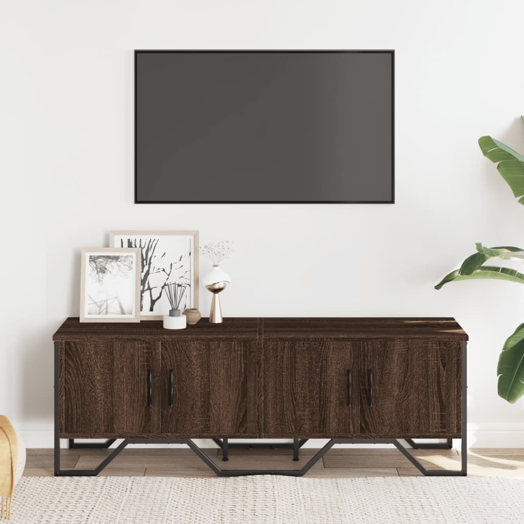 barna tölgy színű szerelt fa TV-szekrény 122 x 34 x 41 cm
