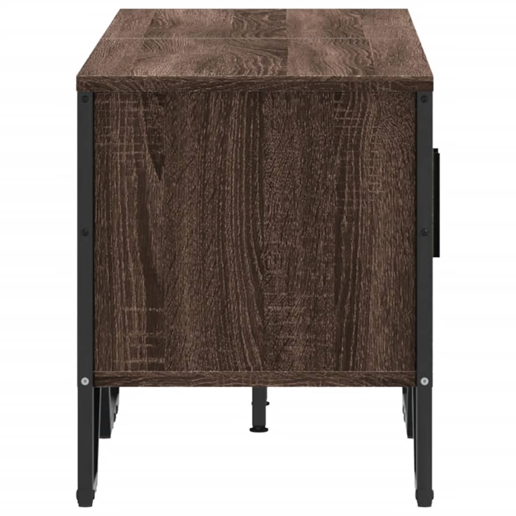 barna tölgy színű szerelt fa TV-szekrény 122 x 34 x 41 cm