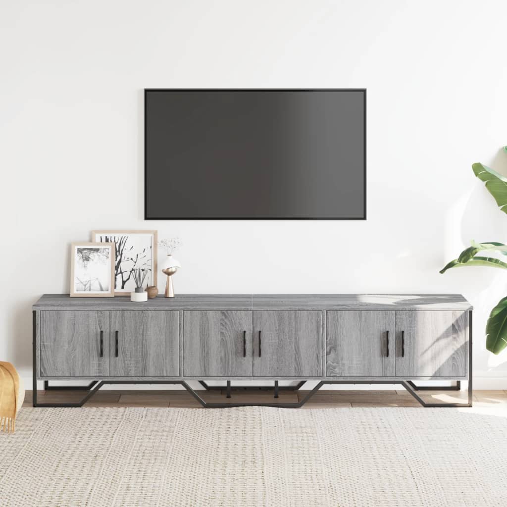 szürke sonoma színű szerelt fa TV-szekrény 180 x 34 x 41 cm