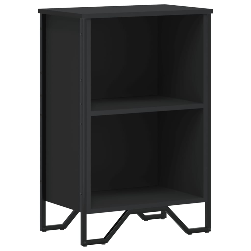 fekete szerelt fa könyvszekrény 50 x 31 x 74,5 cm