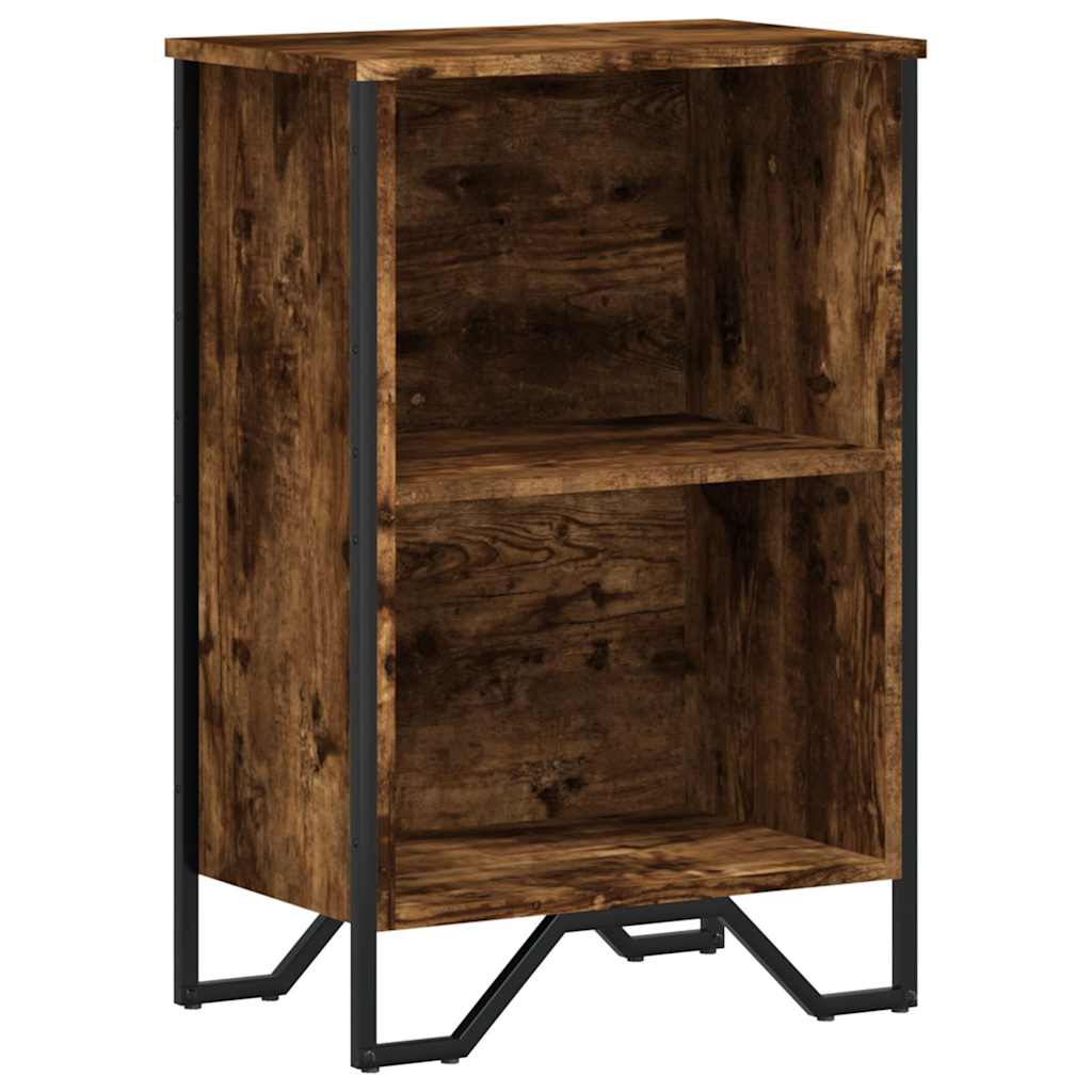 füstös tölgy színű szerelt fa könyvszekrény 50 x 31 x 74,5 cm