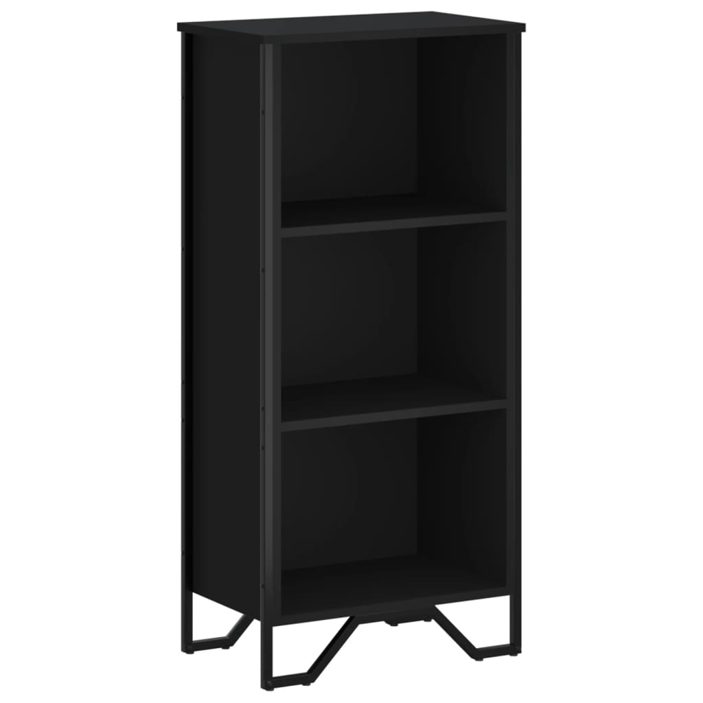 fekete szerelt fa könyvszekrény 50 x 31 x 106 cm