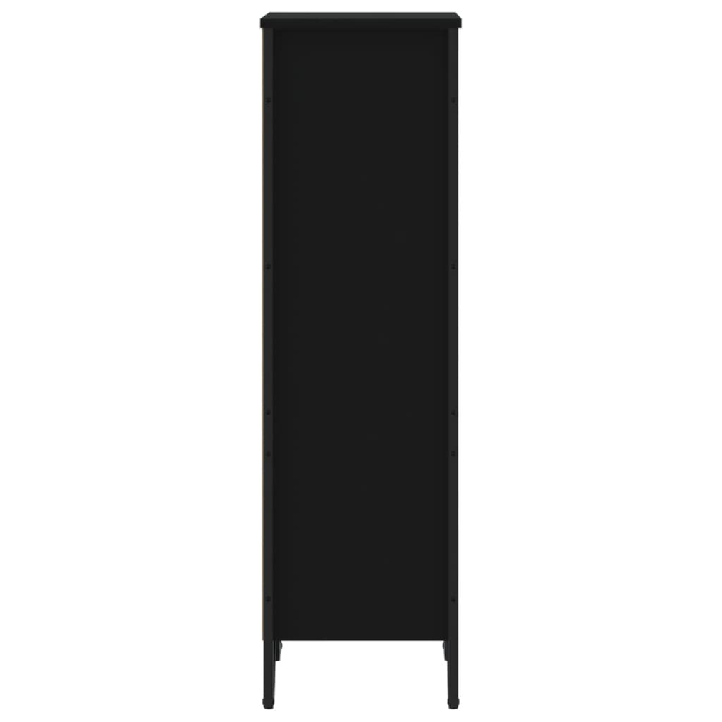 fekete szerelt fa könyvszekrény 50 x 31 x 106 cm