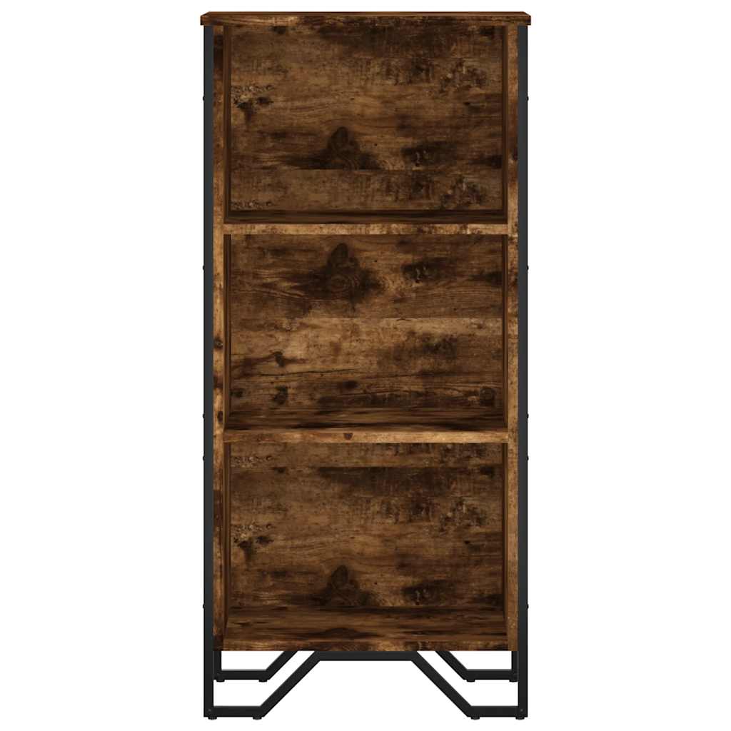 füstös tölgy színű szerelt fa könyvszekrény 50 x 31 x 106 cm