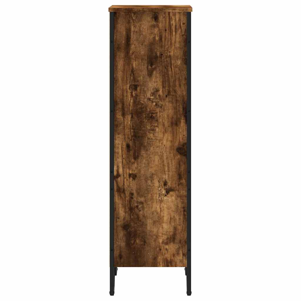 füstös tölgy színű szerelt fa könyvszekrény 50 x 31 x 106 cm