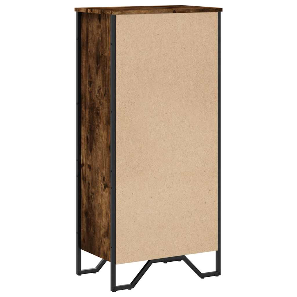 füstös tölgy színű szerelt fa könyvszekrény 50 x 31 x 106 cm