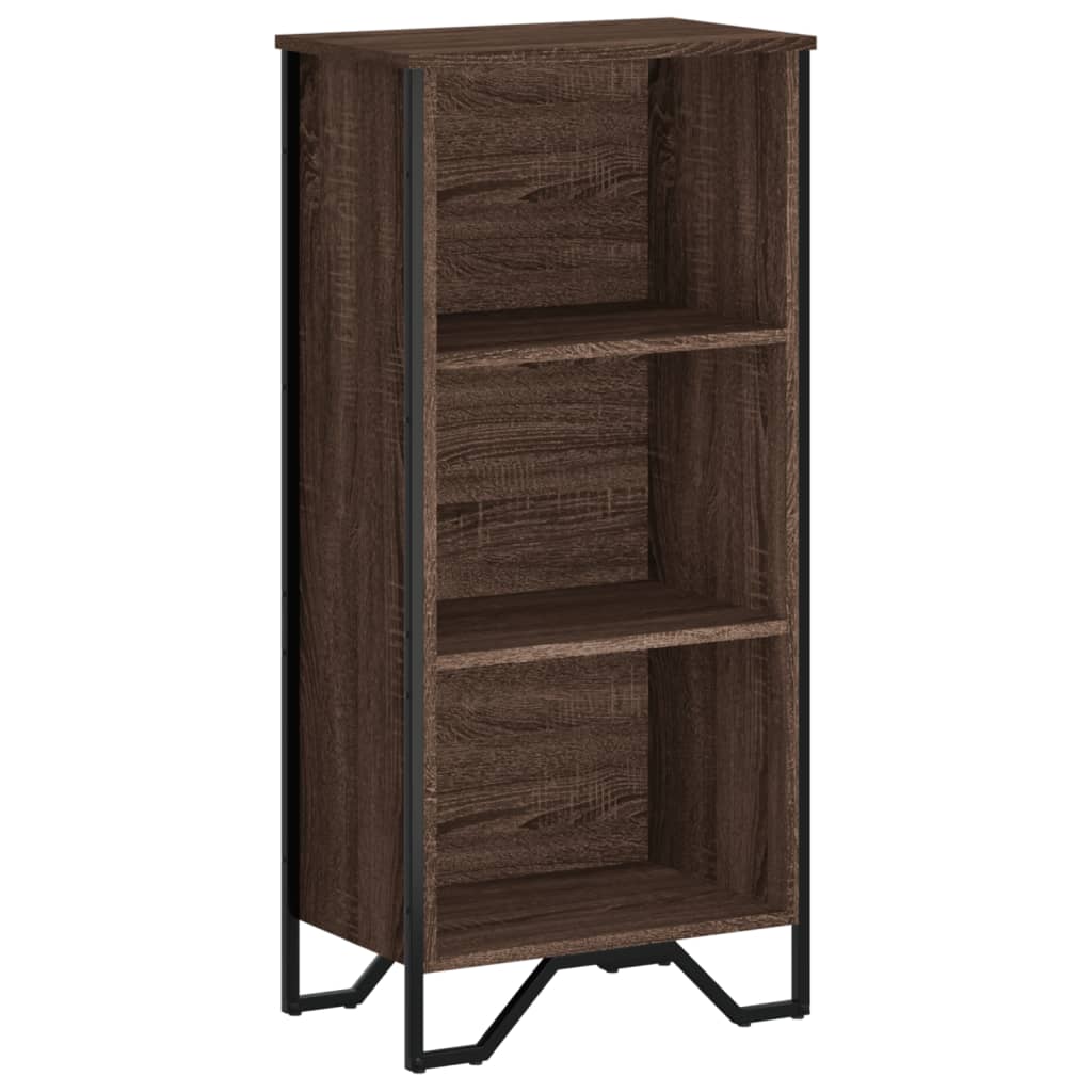 barna tölgy színű szerelt fa könyvszekrény 50 x 31 x 106 cm
