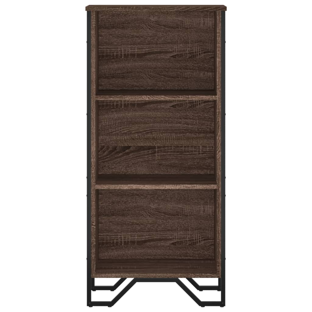 barna tölgy színű szerelt fa könyvszekrény 50 x 31 x 106 cm