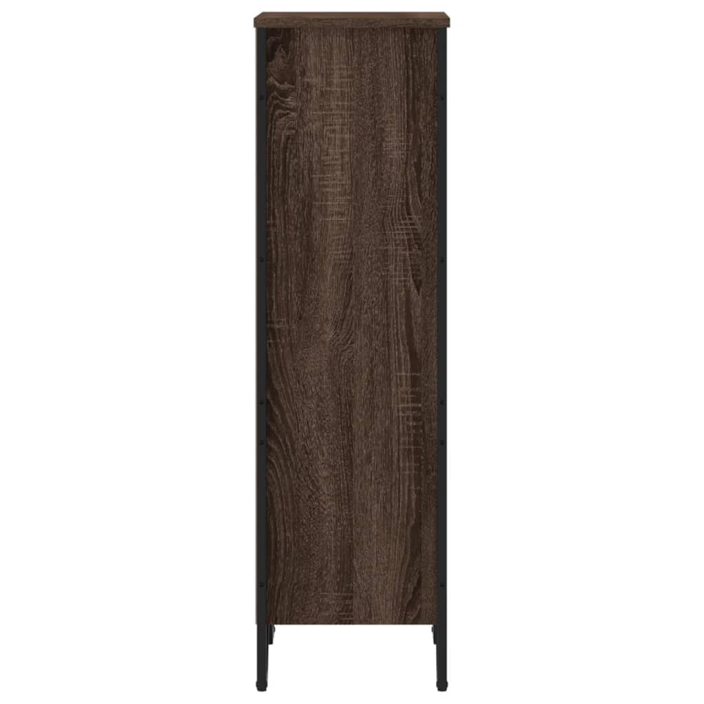 barna tölgy színű szerelt fa könyvszekrény 50 x 31 x 106 cm