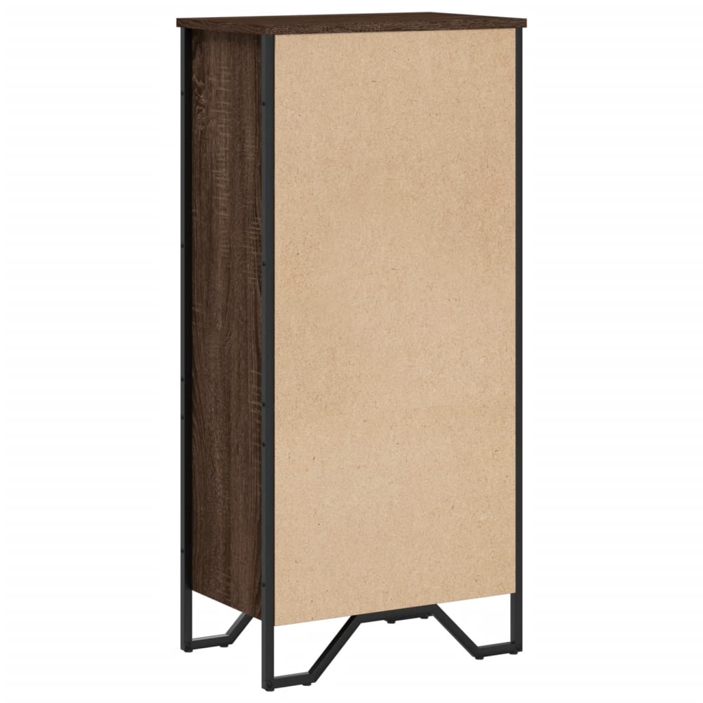 barna tölgy színű szerelt fa könyvszekrény 50 x 31 x 106 cm