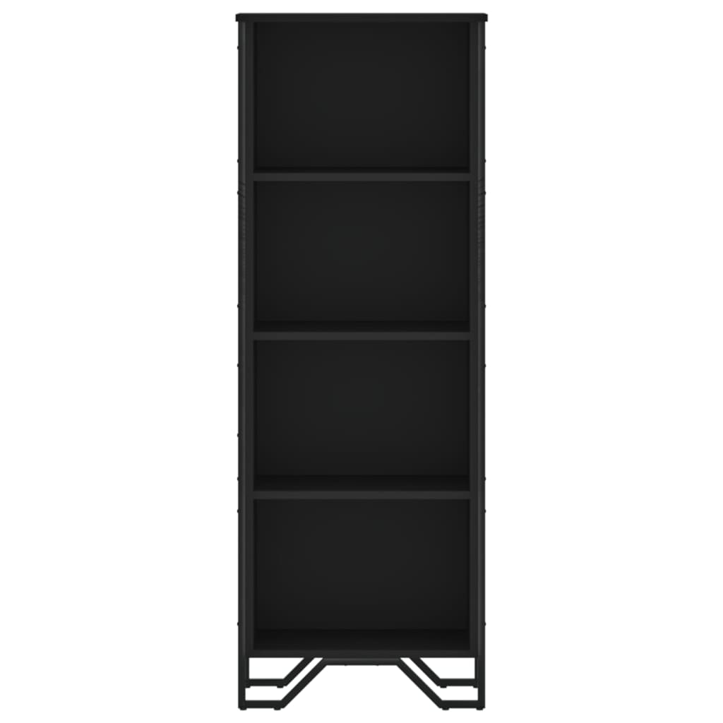 fekete szerelt fa könyvszekrény 50 x 31 x 137,5 cm