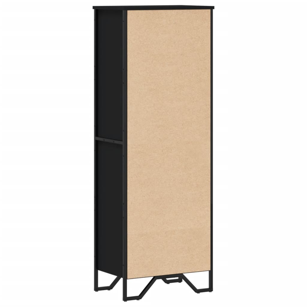 fekete szerelt fa könyvszekrény 50 x 31 x 137,5 cm