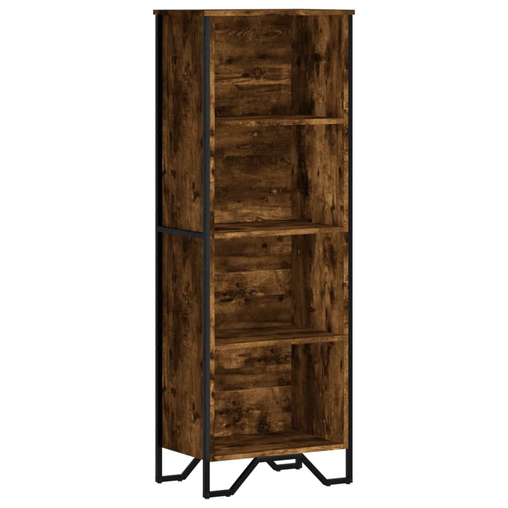 füstös tölgy színű szerelt fa könyvszekrény 50 x 31 x 137,5 cm