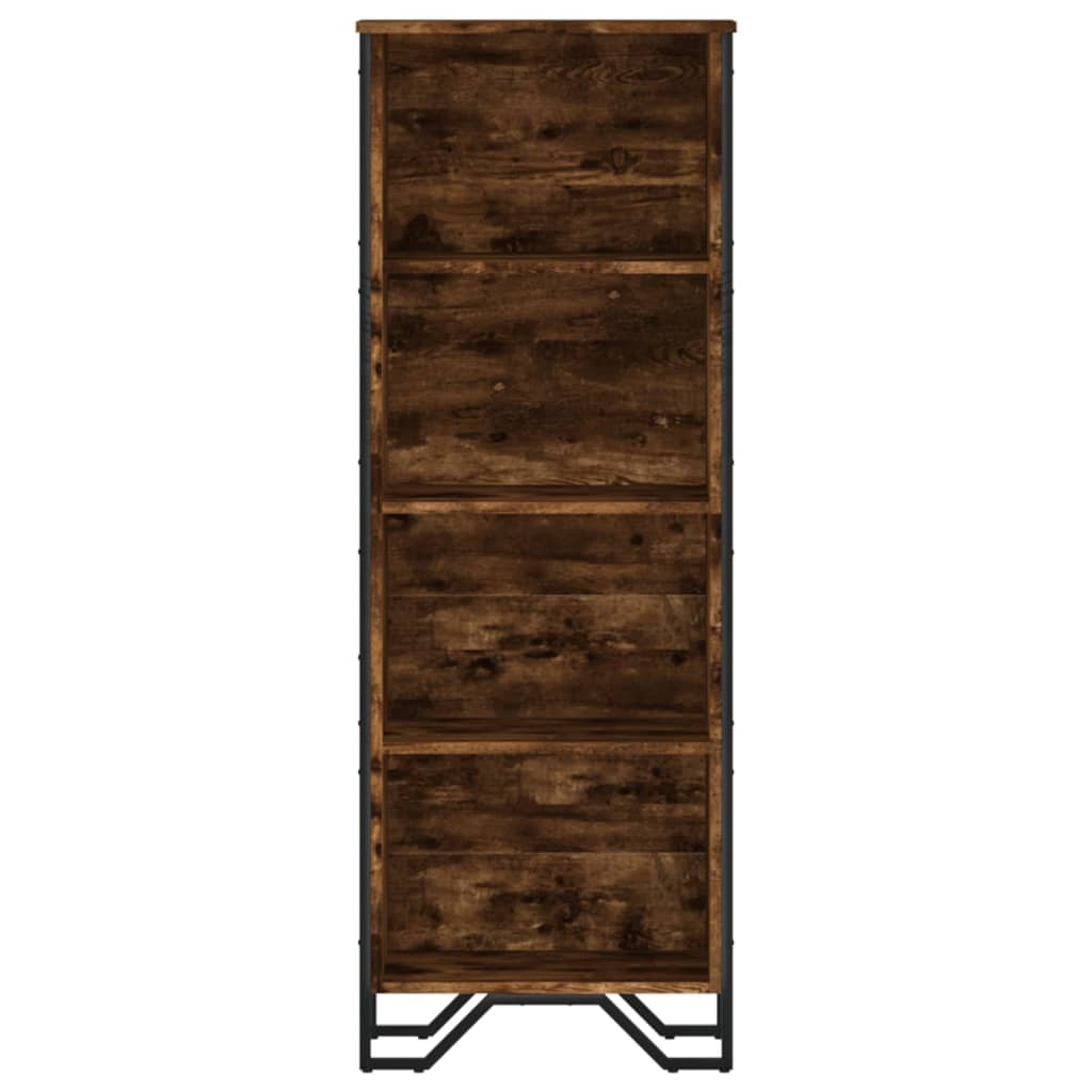 füstös tölgy színű szerelt fa könyvszekrény 50 x 31 x 137,5 cm