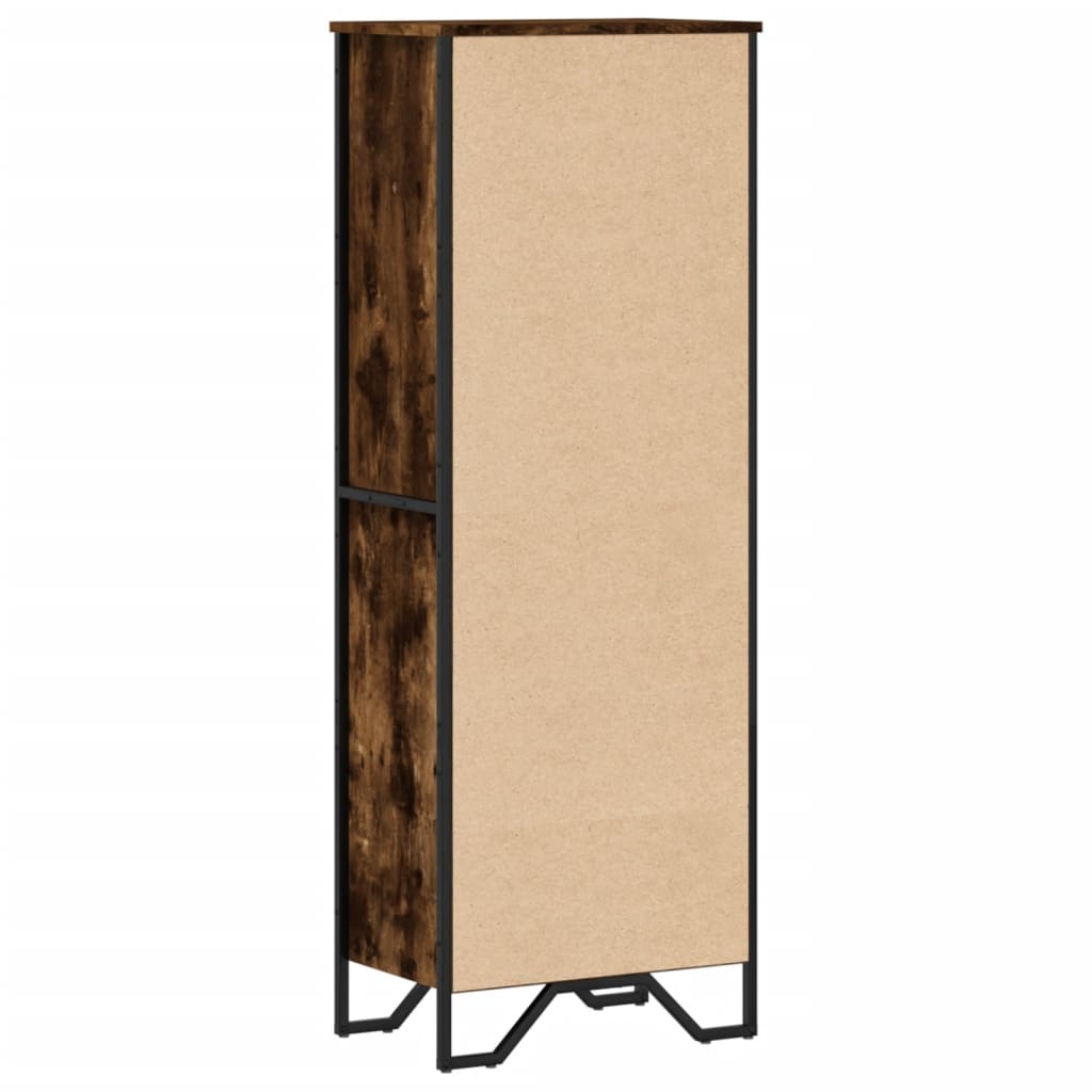 füstös tölgy színű szerelt fa könyvszekrény 50 x 31 x 137,5 cm