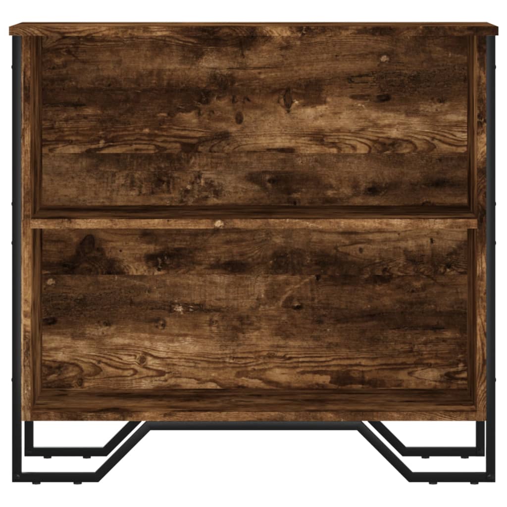füstös tölgy színű szerelt fa könyvszekrény 80 x 31 x 74,5 cm
