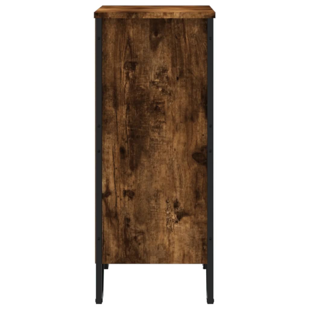 füstös tölgy színű szerelt fa könyvszekrény 80 x 31 x 74,5 cm
