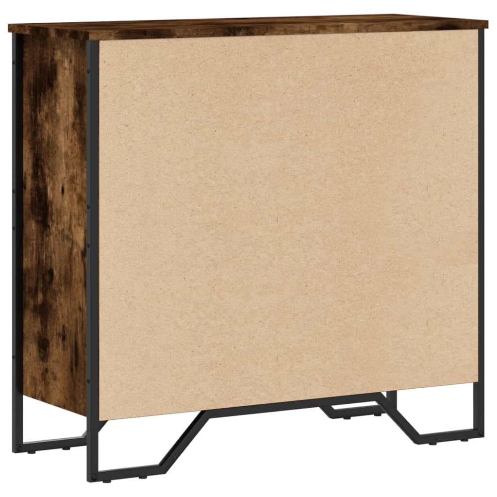 füstös tölgy színű szerelt fa könyvszekrény 80 x 31 x 74,5 cm