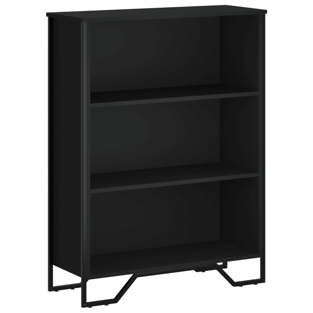 fekete szerelt fa könyvszekrény 80 x 31 x 106 cm