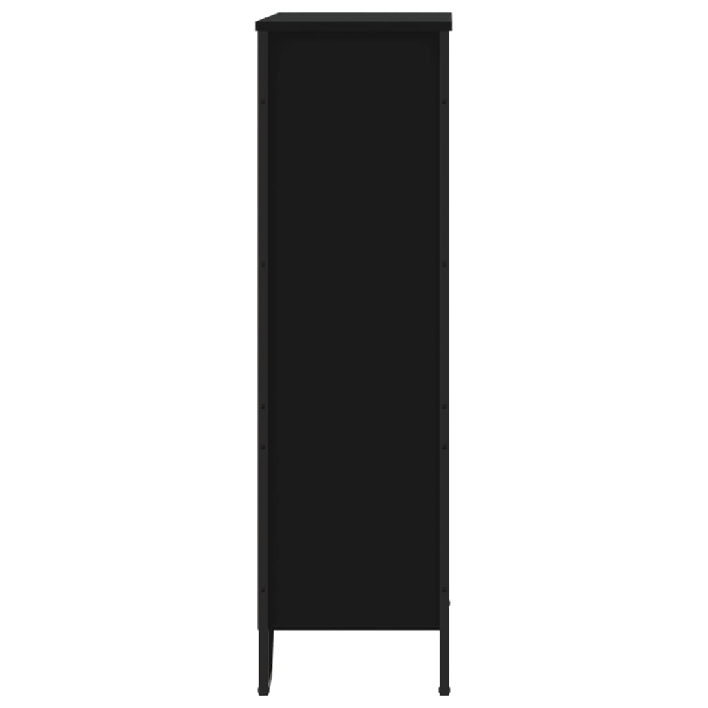 fekete szerelt fa könyvszekrény 80 x 31 x 106 cm