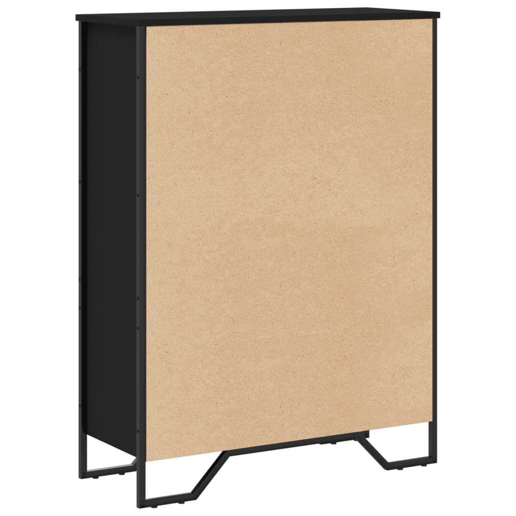 fekete szerelt fa könyvszekrény 80 x 31 x 106 cm