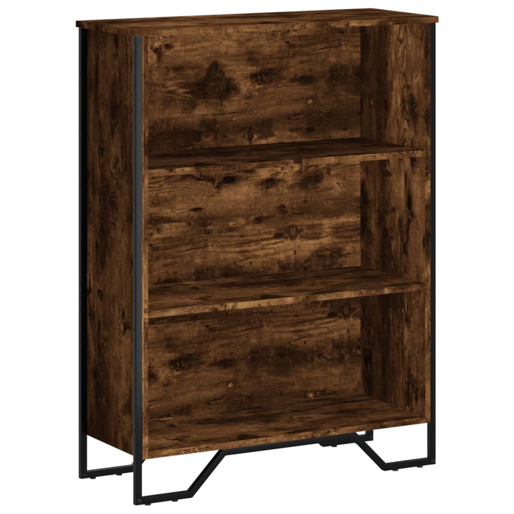 füstös tölgy színű szerelt fa könyvszekrény 80 x 31 x 106 cm